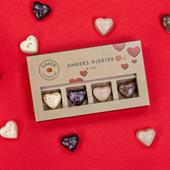 Ankers Hjerter æske med 8 Chokolade hjerter fra Anker Chokolade Økologisk